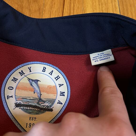 Tommy Bahama Jacket Mens Large Paradise Tech Fleece Lined Soft Shell Golf Blue - Picture 4 of 10